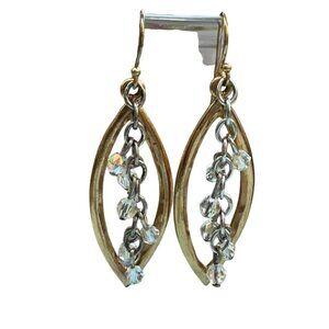 Rook + Crow Gold Drop Earrings With Crystal Accents